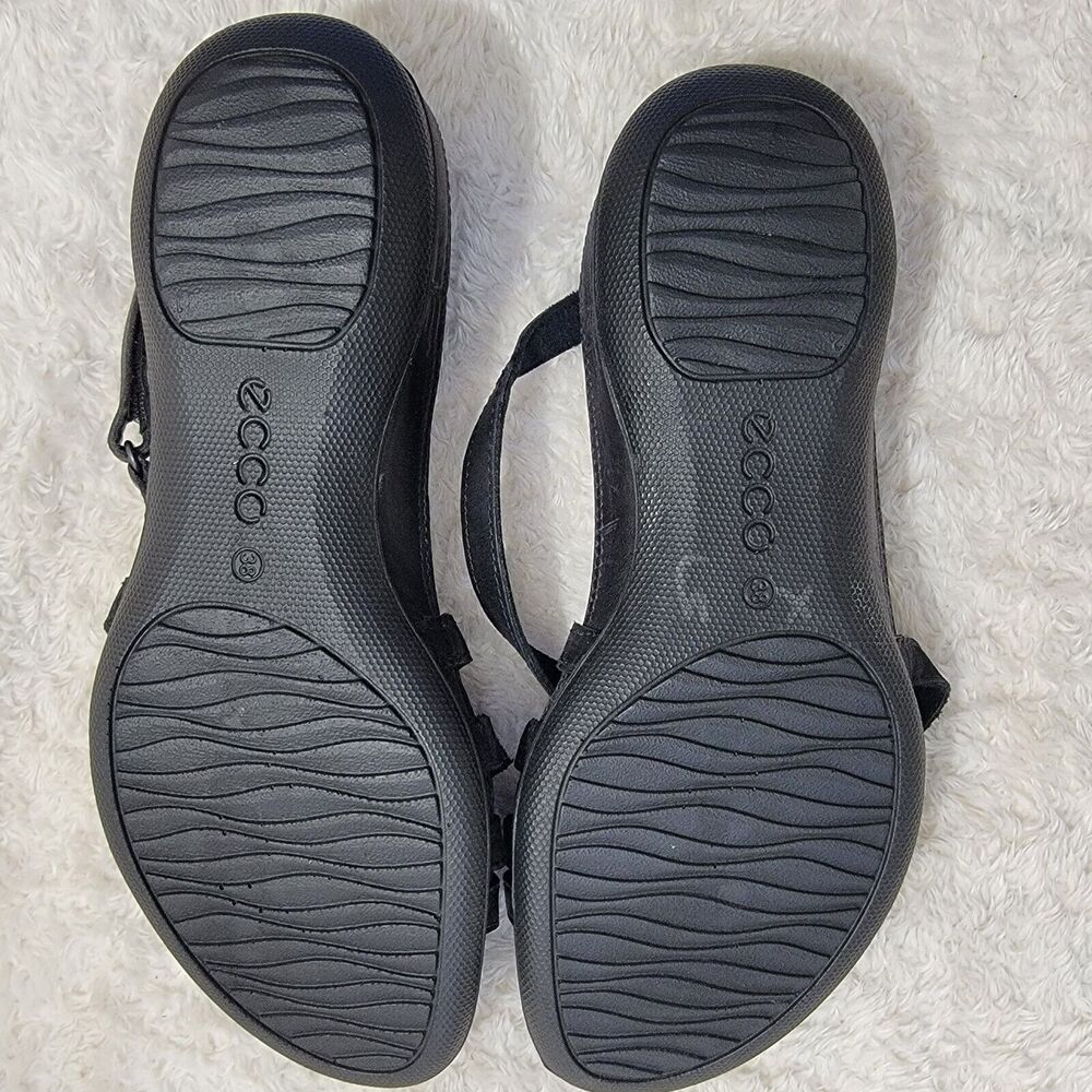 ECCO Women's Summer Cross Strap Leather And Suede Sandal, EU 38 US 7 Black EUC - Picture 8 of 16